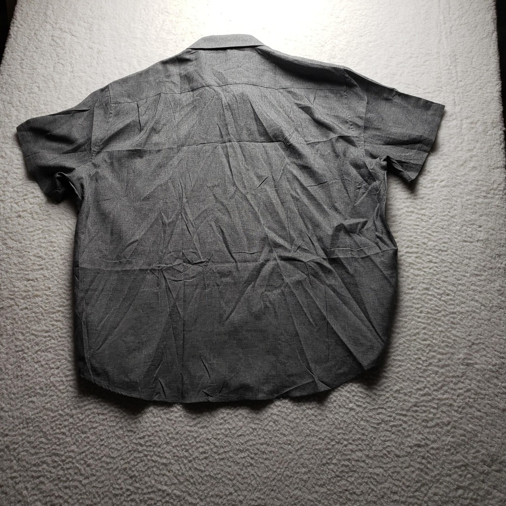 Alimens & Gentle Shirt Mens 3XL Gray Solid Short Sleeve Button-Up Pockets Casual